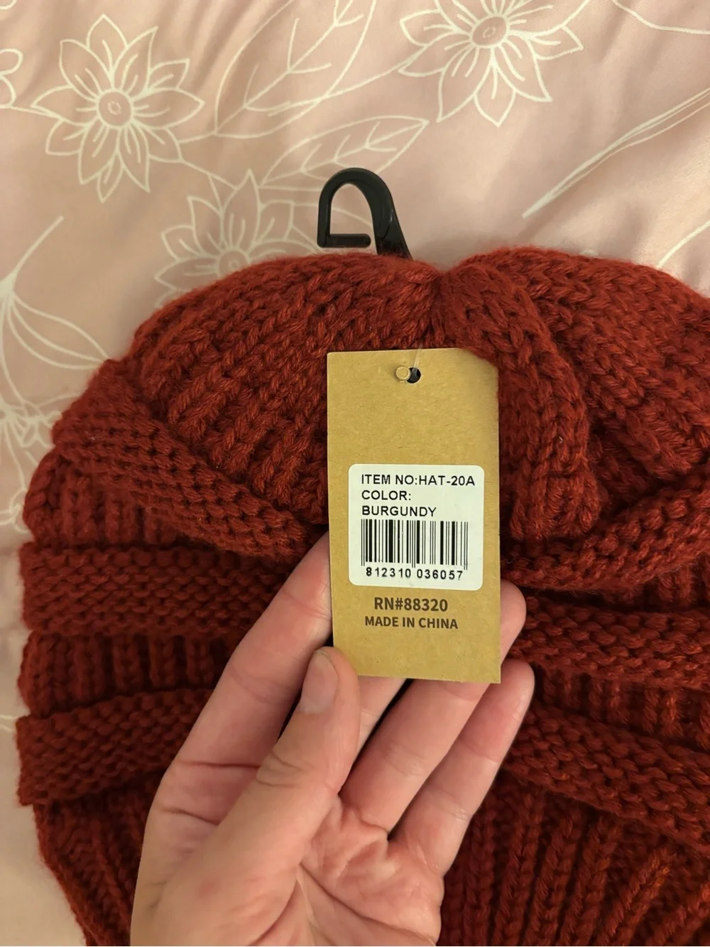 C.C Rust Red Ribbed Knit Beanie